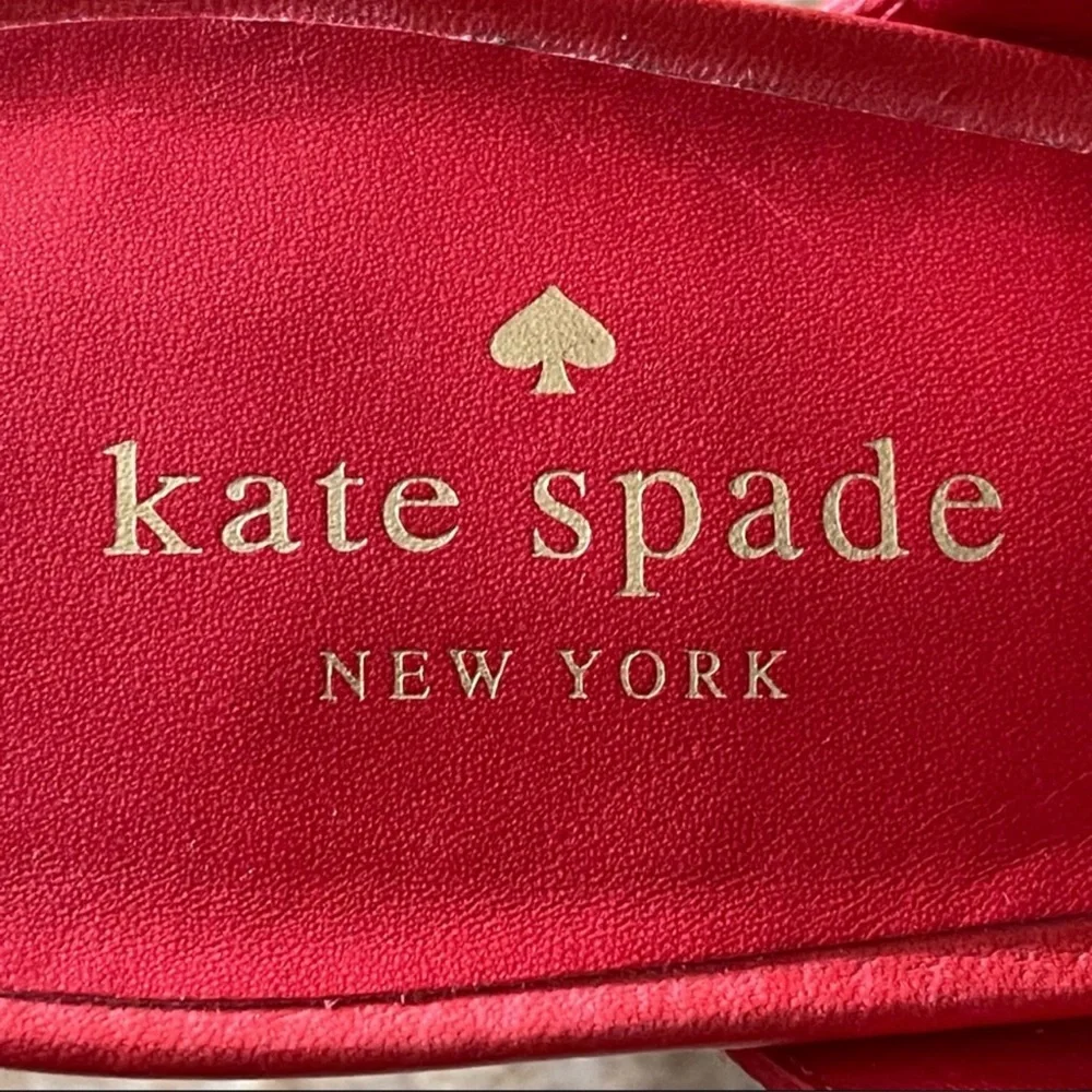 Kate Spade New York Felda Red Leather Mule Wrap Sandals Size 9m - Picture 12 of 13